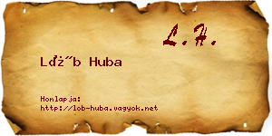 Löb Huba névjegykártya